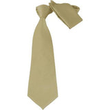 Men Stacy Adams Neck tie Hanky Set Business Formal Solid Color Satin S13 Beige - J.Valintin Men's Wear Legend - 24789