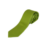 Men Stacy Adams Neck tie Hanky Set Business Formal Solid Satin S8 Apple Green - J.Valintin Men's Wear Legend - 24784