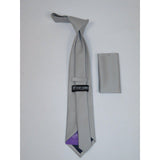 Men Stacy Adams Tie Hankie Solid Satin Silky 322 H Silver Gray - J.Valintin Men's Wear Legend - 31509