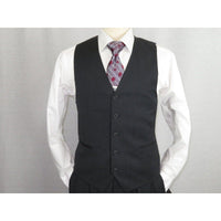 Men Suit ADOLFO 3Pc 100% Soft Wool Vested Business Formal 2 Button 1608 Charcoal - J.Valintin Men's Wear Legend - 26748