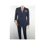 Men Suit BERLUSCONI Turkey 100% Italian Wool 180's Double Breasted #Ber32 Navy - J.Valintin Men's Wear Legend - 100983