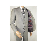 Men Suit BERLUSCONI Turkey 100% Italian Wool Super 180's 3pc Vested #Ber10 Gray - J.Valintin Men's Wear Legend - 98538