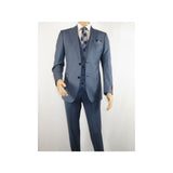 Men Suit BERLUSCONI Turkey 100% Italian Wool Super 180's 3pc Vested #Ber4 Navy - J.Valintin Men's Wear Legend - 98496