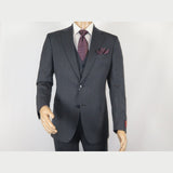 Men Suit BERLUSCONI Turkey 100% Italian Wool Super 180's Vested #Ber15 Charcoal - J.Valintin Men's Wear Legend - 98573