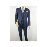 Men Suit BERLUSCONI Turkey 100% Italian Wool Super 180's Vested #Ber3 Ink Blue - J.Valintin Men's Wear Legend - 98489