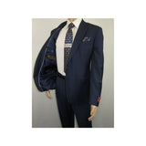 Men Suit BERLUSCONI Turkey 100% Soft Italian Wool Super 180's #Ber28 Navy Blue - J.Valintin Men's Wear Legend - 100956