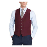 Men Suit Separate Vest V - neck Adjustable Size 5Button 201 - 8 Burgundy - J.Valintin Men's Wear Legend - 201 - 8 - Burg Vest - 36