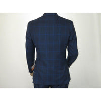 Men TALLIA Suit Wool Blend English Glen Plaid Classic 2Button VDVA2SVX0026 Blue - J.Valintin Men's Wear Legend - 16170