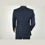 Men TALLIA Suit Wool Blend English Plaid Classic 2Button VDVA2SVX0013 Blue Brown - J.Valintin Men's Wear Legend - 16150