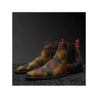 Men TAYNO Chelsea Chukka Micro Suede Soft Comfortable Boot Victorian Green Camo - J.Valintin Men's Wear Legend - 99477