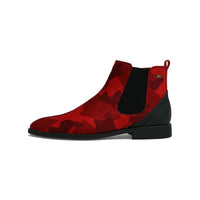 Men TAYNO Chelsea Chukka Micro Suede Soft Comfortable Boot Victorian Red Camo - J.Valintin Men's Wear Legend - 99489