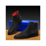 Men TAYNO Chelsea Chukka Micro Suede Soft Comfortable Zip up Boot Coupe Black - J.Valintin Men's Wear Legend - 99561