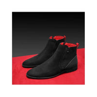 Men TAYNO Chelsea Chukka Micro Suede Soft Comfortable Zip up Boot Coupe Black - J.Valintin Men's Wear Legend - 99561