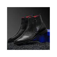 Men TAYNO Chelsea Chukka Soft Comfortable Leather Zip up Boot Coupe Black - J.Valintin Men's Wear Legend - 99567