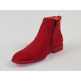 Men TAYNO Chelsea Chukka Soft Micro Suede Zip up Boot Coupe S Red - J.Valintin Men's Wear Legend - Coupe S - Red - 9