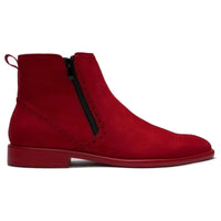 Men TAYNO Chelsea Chukka Soft Micro Suede Zip up Boot Coupe S Red - J.Valintin Men's Wear Legend - Coupe S - Red - 9