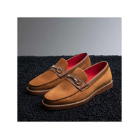 Men Tayno Dressy Casual Penny Loafer Soft Micro Suede Comfortable Drive Camel - J.Valintin Men's Wear Legend - 99604