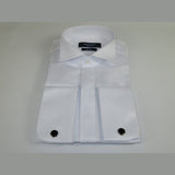 Men Tux Formal 100% Cotton Shirt MANSCHETT Turkey Slim Fit 303 - 01 White Wing tip - J.Valintin Men's Wear Legend - 96929