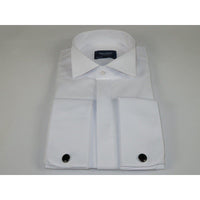 Men Tux Formal 100% Cotton Shirt MANSCHETT Turkey Slim Fit 305 - 01 White Wing tip - J.Valintin Men's Wear Legend - 96934