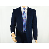 Men ZACCHI Velour Velveteen Hounds tooth Blazer Sport Coat DUANE 74521 Navy Blue - J.Valintin Men's Wear Legend - 98745