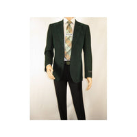 Men ZACCHI Velour Velveteen Hounds tooth Blazer Sport Coat DUANE 74524 Green - J.Valintin Men's Wear Legend - 98757