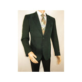 Men ZACCHI Velour Velveteen Hounds tooth Blazer Sport Coat DUANE 74524 Green - J.Valintin Men's Wear Legend - 98757