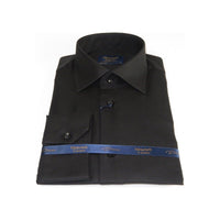 Mens 100% Cotton Shirt From Turkey Manschett by Quesste Slim Fit 4029 - 14 Black - J.Valintin Men's Wear Legend - 96874