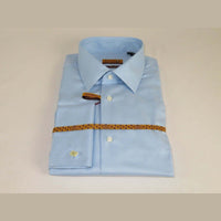 Mens 100% Egyptian Cotton Shirt French Cuffs Wrinkle resistance Enzo 61102 Blue - J.Valintin Men's Wear Legend - 393