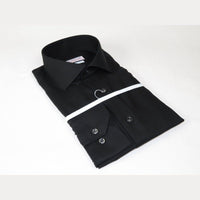 Mens 100% Italian Cotton Shirt High Quality Non Iron SORRENTO Turkey 4528 Black - J.Valintin Men's Wear Legend - 96797