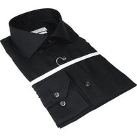 Mens 100% Italian Cotton Shirt High Quality Non Iron SORRENTO Turkey 4528 Black - J.Valintin Men's Wear Legend - 96797