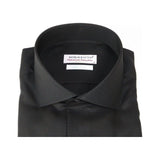 Mens 100% Italian Cotton Shirt High Quality Non Iron SORRENTO Turkey 4528 Black - J.Valintin Men's Wear Legend - 96797