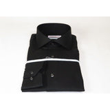 Mens 100% Italian Cotton Shirt High Quality Non Iron SORRENTO Turkey 4528 Black - J.Valintin Men's Wear Legend - 96797