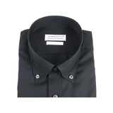 Mens 100% Italian Cotton Shirt Non Iron SORRENTO Button Down Oxford 4531 Black - J.Valintin Men's Wear Legend - 98706