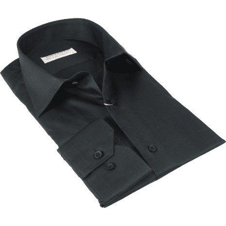 Mens 100% Italian Sheen Cotton Shirt High Quality SORRENTO Turkey 1131 Black - J.Valintin Men's Wear Legend - 96809