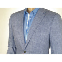 Mens 100% Linen Sport Coat Summer Blazer INSERCH Half Lined Paisley 535 Denim - J.Valintin Men's Wear Legend - 9932