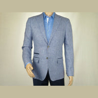 Mens 100% Linen Sport Coat Summer Blazer INSERCH Half Lined Paisley 535 Denim - J.Valintin Men's Wear Legend - 9932