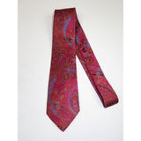 Men's 100% Silk Necktie By Bruno Piattelli Paisley Floral Fancy BP17 Fuchsia Red - J.Valintin Men's Wear Legend - BP17