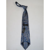 Men's 100% Silk Necktie By Bruno Piattelli Paisley Floral Fancy BP2 Blue Gray - J.Valintin Men's Wear Legend - BP2