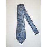 Men's 100% Silk Necktie By Bruno Piattelli Paisley Floral Fancy BP2 Blue Gray - J.Valintin Men's Wear Legend - BP2