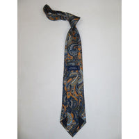 Men's 100% Silk Necktie By Bruno Piattelli Paisley Floral Fancy BP24 Peach Blue - J.Valintin Men's Wear Legend - BP24