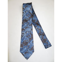 Men's 100% Silk Necktie By Bruno Piattelli Paisley Floral Fancy BP25 Gray Blue - J.Valintin Men's Wear Legend - BP25