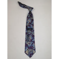 Men's 100% Silk Necktie By Bruno Piattelli Paisley Floral Fancy BP3 Plum Blue - J.Valintin Men's Wear Legend - BP3