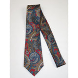 Men's 100% Silk Necktie By Bruno Piattelli Paisley Floral Fancy BP6 Red Blue - J.Valintin Men's Wear Legend - BP6