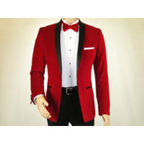 Mens Adolfo Velvet Dinner Jacket Shawl Satin Stage singer 3016J Christmas Red - J.Valintin Men's Wear Legend - 1907