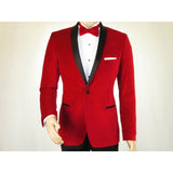 Mens Adolfo Velvet Dinner Jacket Shawl Satin Stage singer 3016J Christmas Red - J.Valintin Men's Wear Legend - 1907