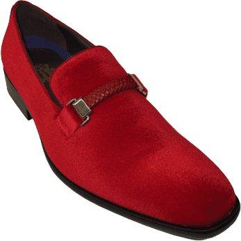 Mens AFTER MIDNIGHT Formal Stage Dress shoes Slip on Soft Velvet 6753 Red - J.Valintin Men's Wear Legend - 93387