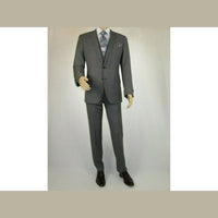 Men's Apollo King 3 piece Vested Business Suit Vested SL203 Gray Textured - J.Valintin Men's Wear Legend - 71392