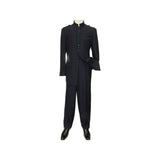 Mens APOLLO KING Banded Collarless suit Chinese Mandarin Wide leg AG92 navy blue - J.Valintin Men's Wear Legend - 31670