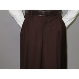 Mens Apollo King Banded Collarless suit Chinese Mandarin Wide leg AG94 Brown - J.Valintin Men's Wear Legend - 31685