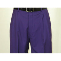 Mens Apollo King Banded Collarless suit Chinese Mandarin Wide leg AG95 Purple - J.Valintin Men's Wear Legend - 74411